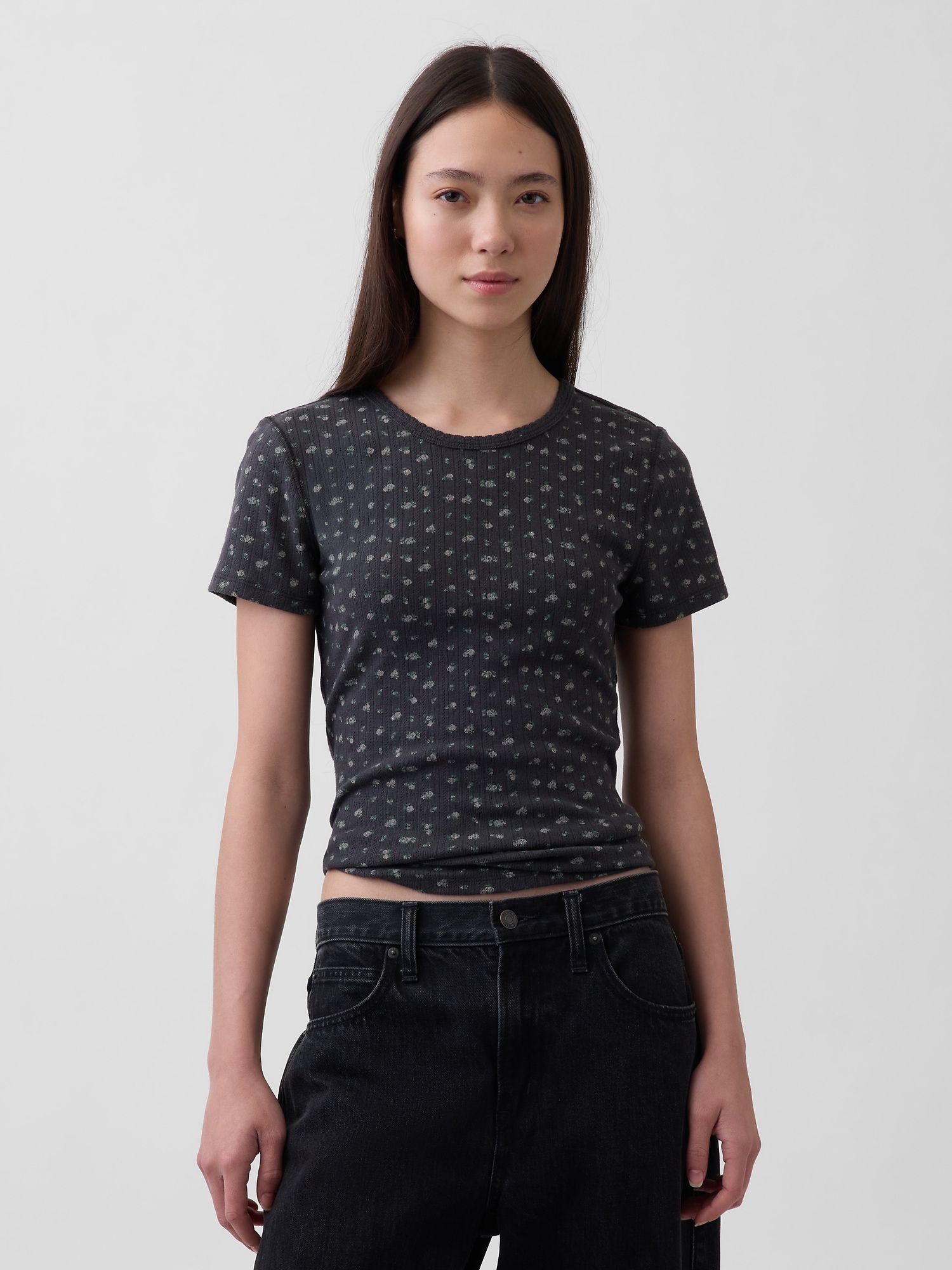 ポインテール クルーネックTシャツ-0