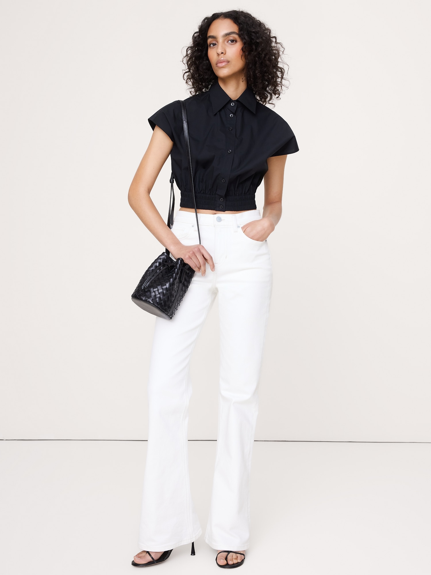 Cotton Poplin Super-Cropped Shirt