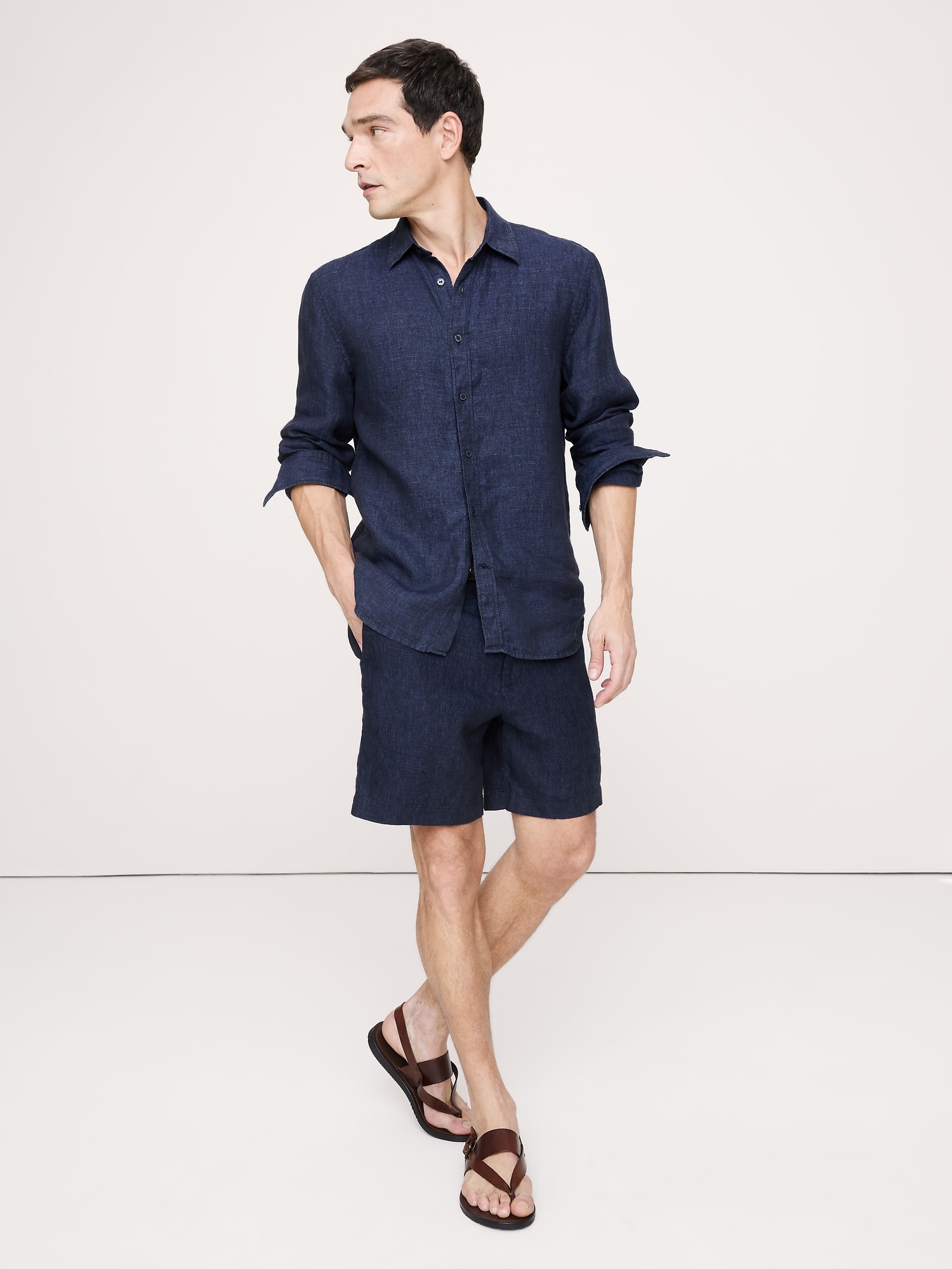 SHORT EN LIN DE 18 CM