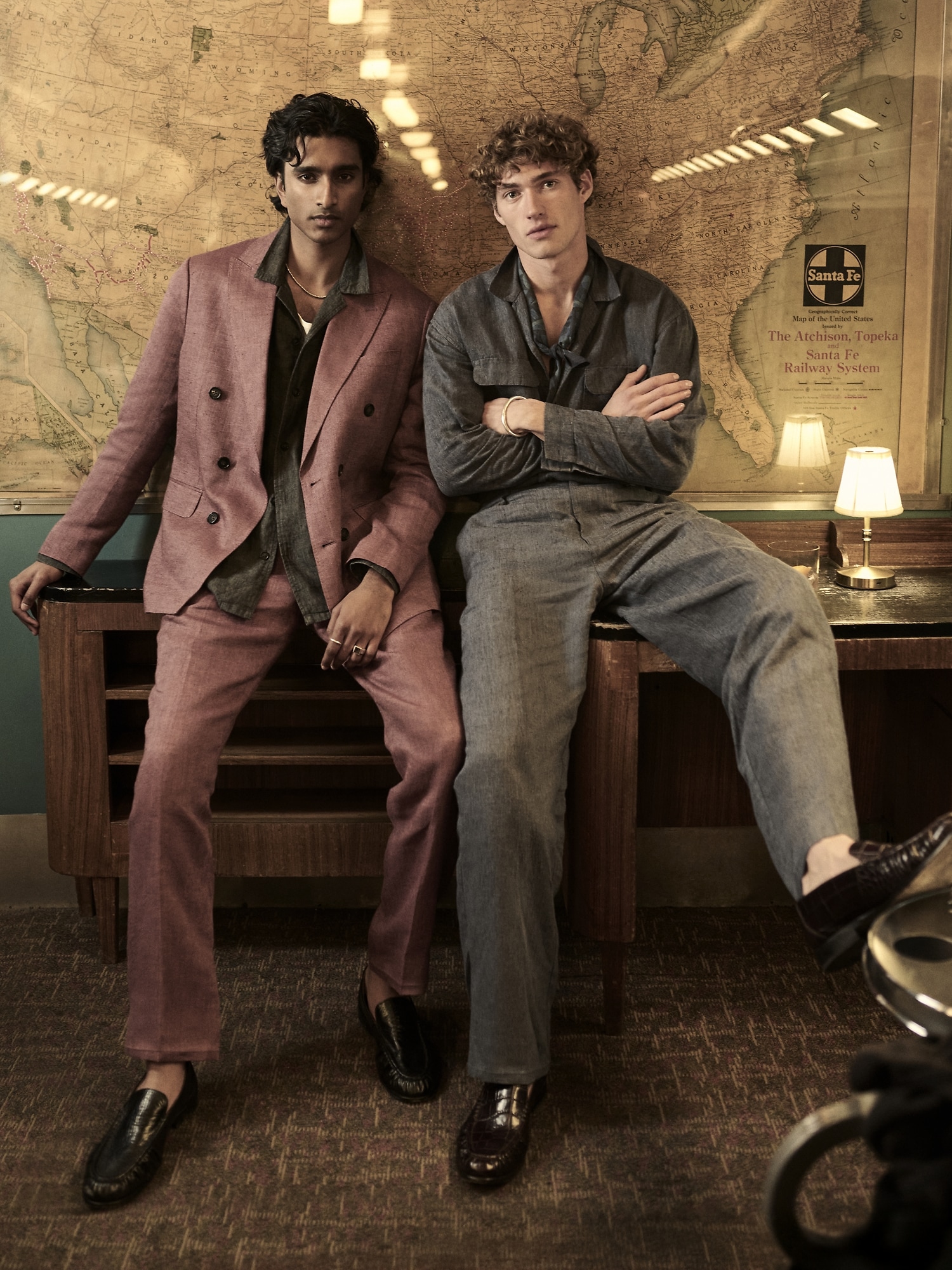 リラックスフィット リネン リゾートシャツ-4