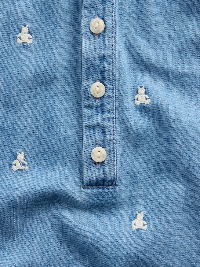 刺しゅう ブラナンベア デニム ショートオール (ベビー)-2