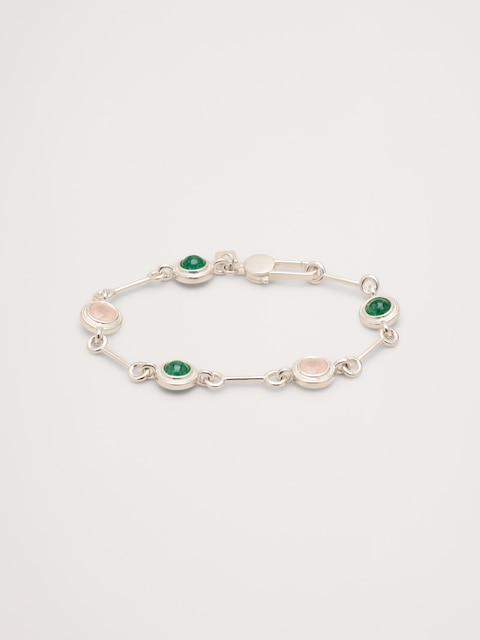 BRACELET À MAILLONS CIRCULAIRES SERTI DE PIERRES