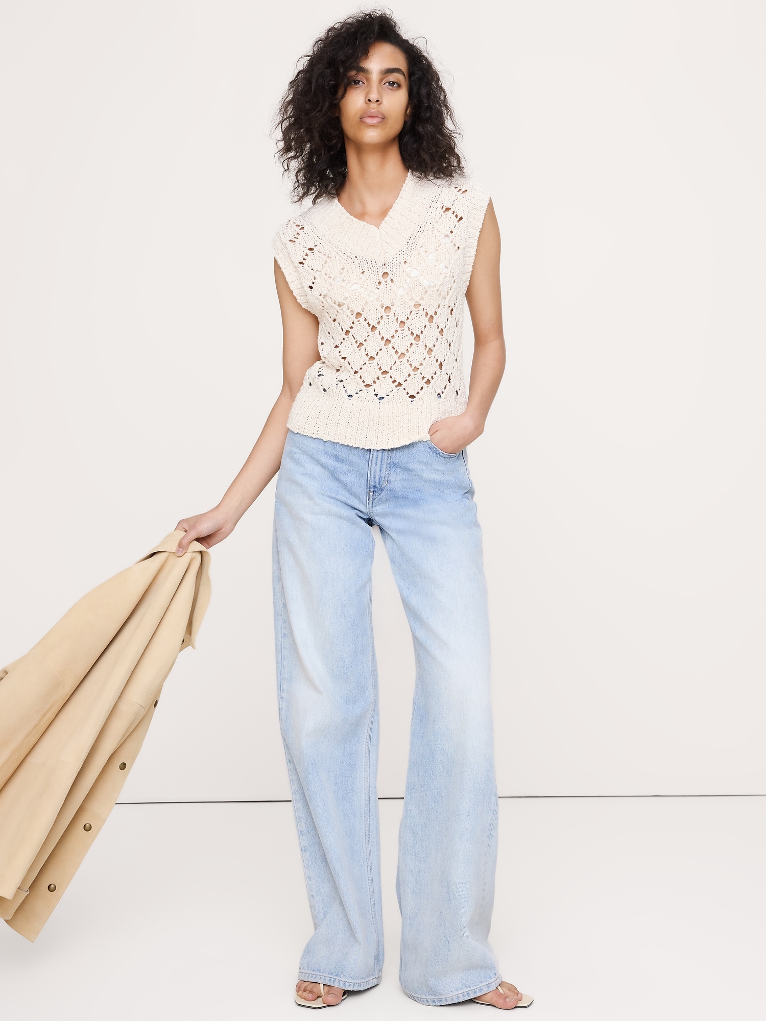 Crochet Cropped Sweater Vest