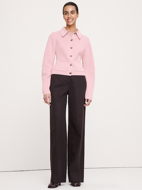 CARDIGAN POLO EN COTON ET SOIE PIED D'ALOUETTE