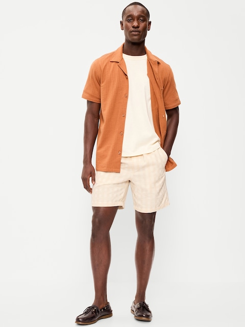 Textured-Knit Jogger Shorts -- 7-inch inseam