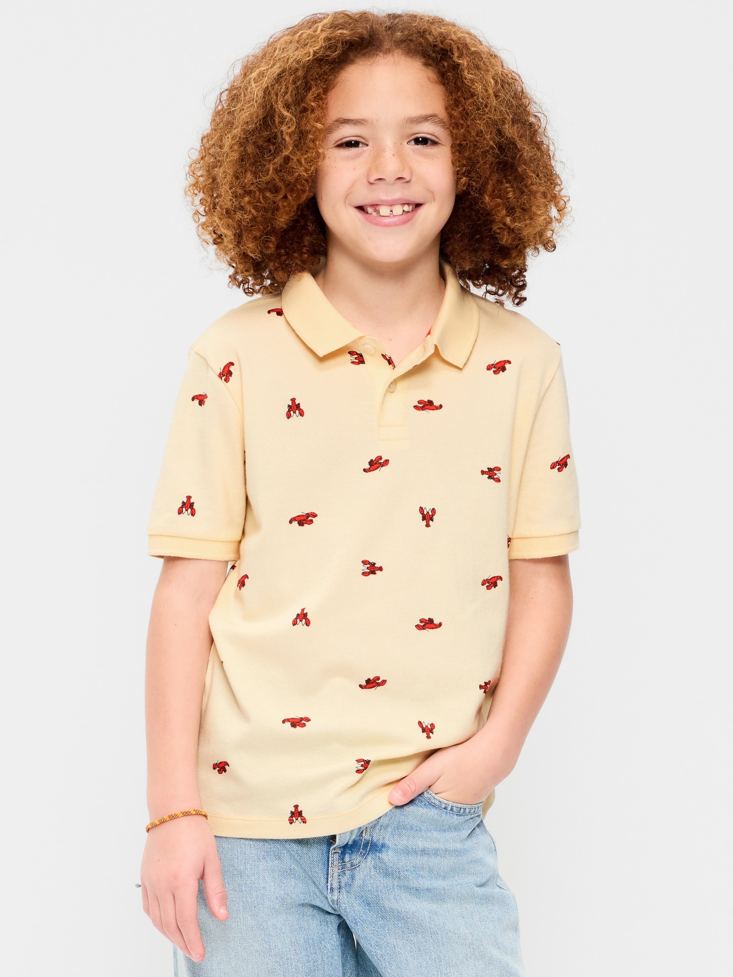 POLO À MANCHES COURTES EN PIQUÉ À MOTIF POUR TOUT-PETIT