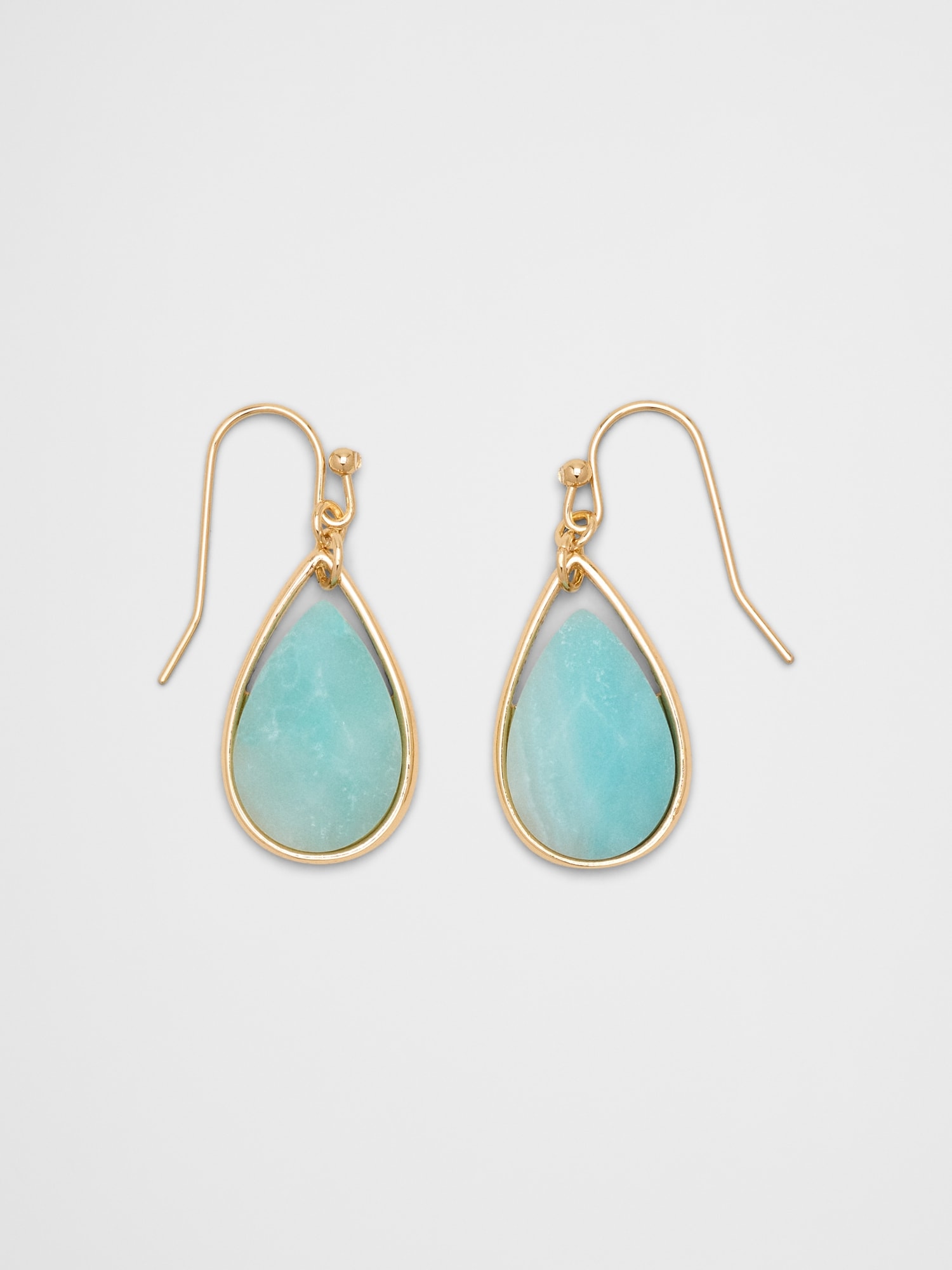 Teardrop Faceted Stone Drop Earrings