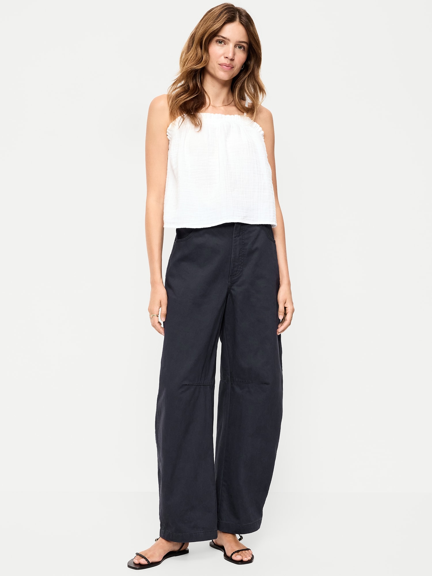 Mid-Rise Barrel Chino Pants