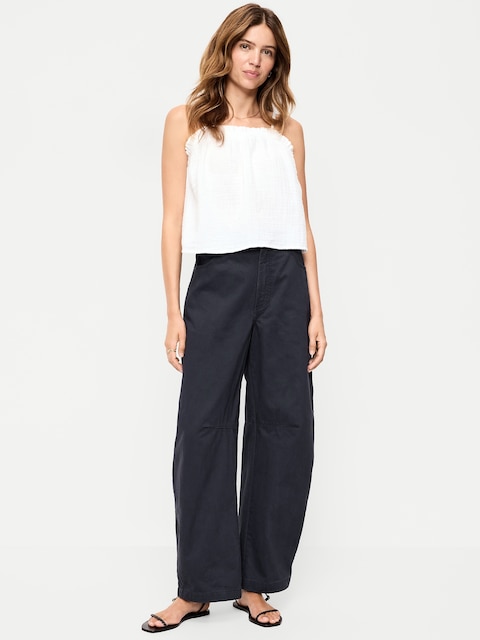 Mid-Rise Barrel Chino Pants
