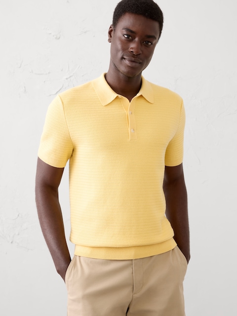 POLO EN TRICOT TEXTURÉ RAFFINÉ
