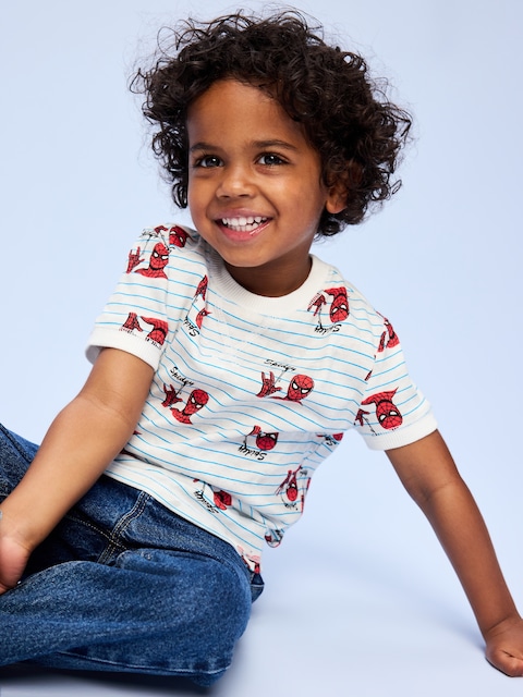 Old Navy x Marvel Spider-Man Graphic Ringer T-Shirt for Toddler Boys - Spider