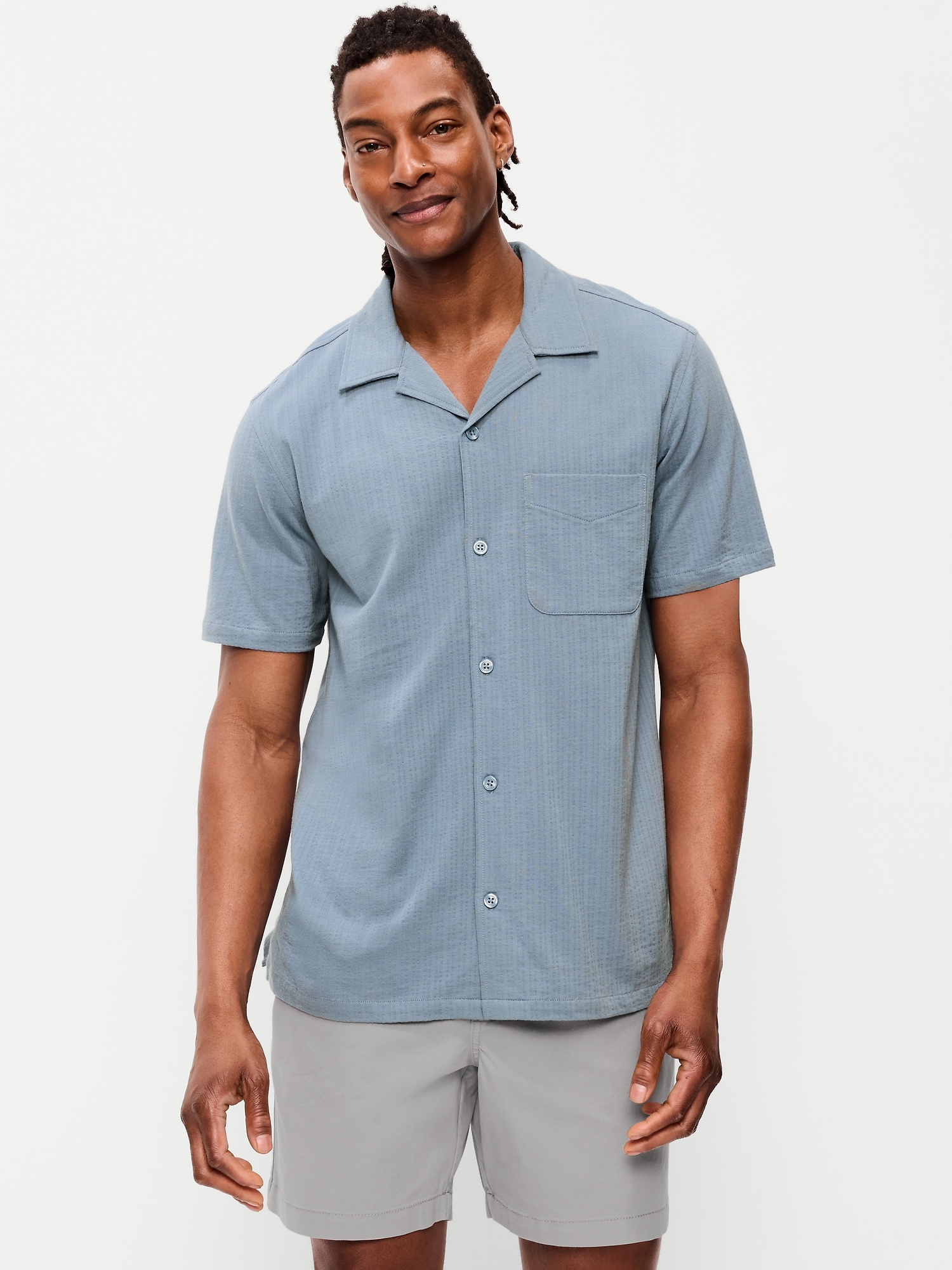 CHEMISE DE VACANCES TEXTURÉE À MANCHES COURTES