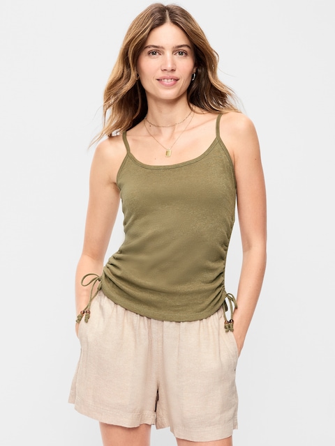 Shirred Side Cami Tank Top