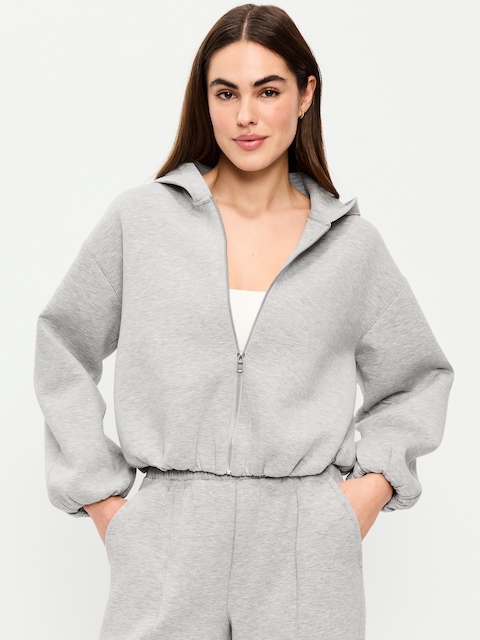Bounce Fleece Bubble-Hem Hoodie