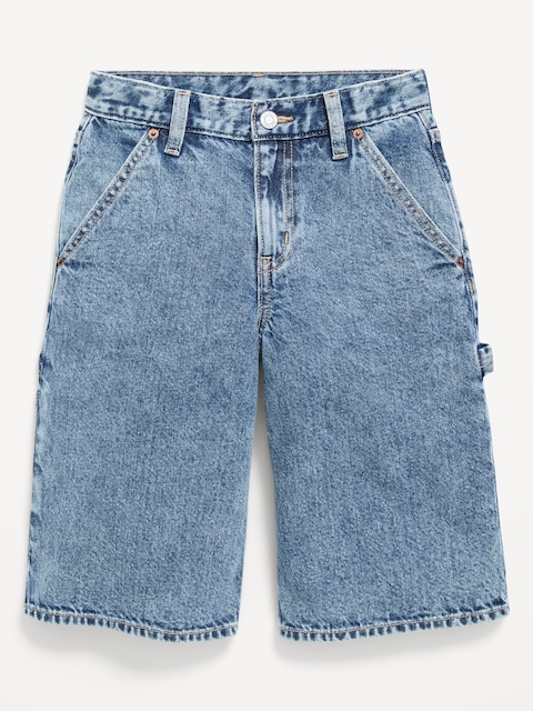 Below Knee Ultra Baggy Carpenter Jean Shorts for Boys