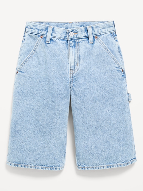 Below Knee Ultra Baggy Carpenter Jean Shorts for Boys