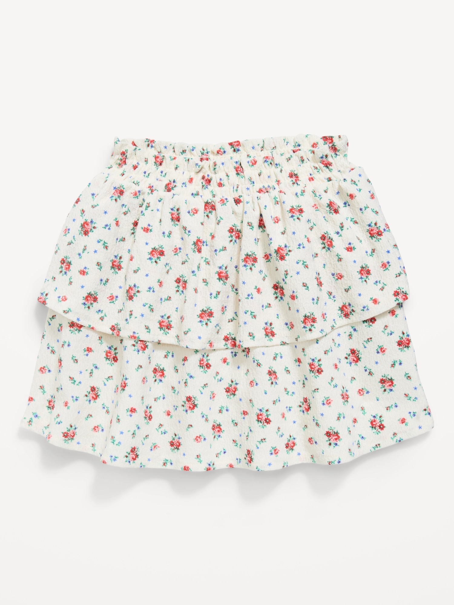 Printed Crinkled Tiered Skirt for Toddler Girls