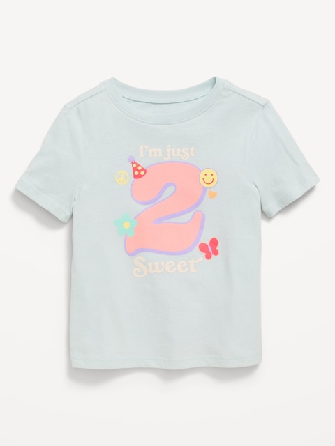 Short-Sleeve Birthday Graphic T-Shirt for Toddler Girls