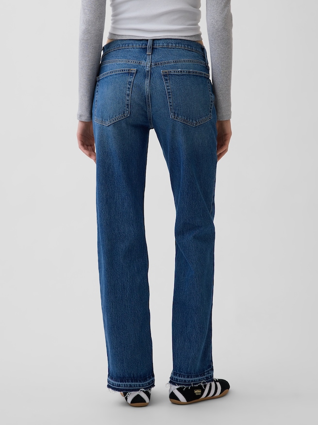 ミッドライズ リラックスフィット ストレートデニム-3