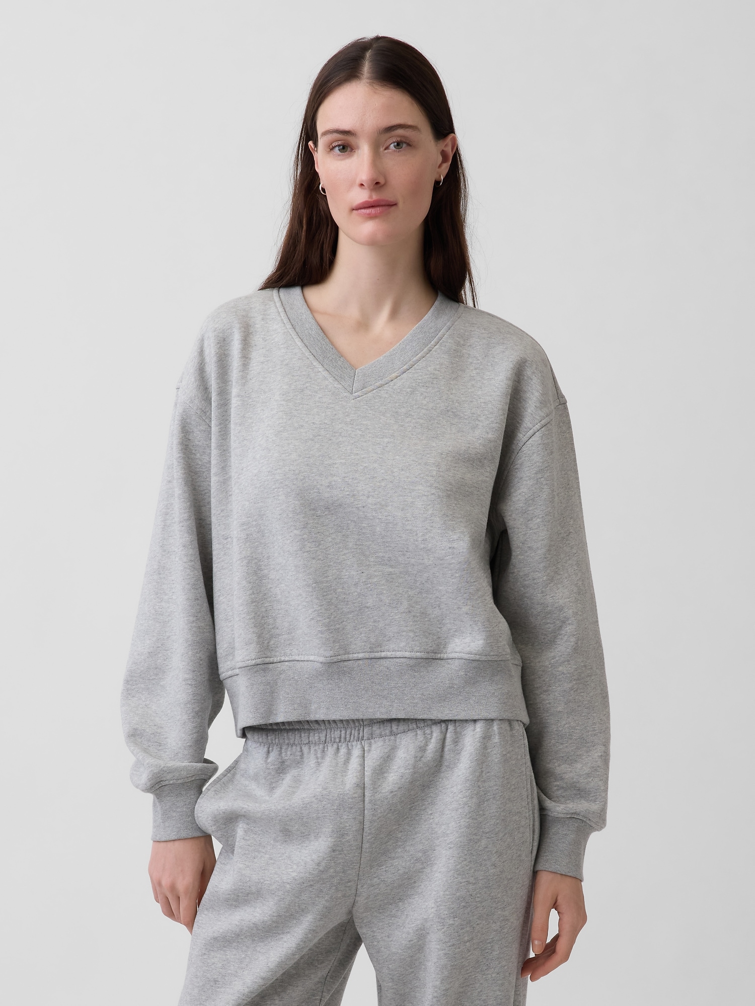 VintageSoft Oversized V-Neck Sweatshirt