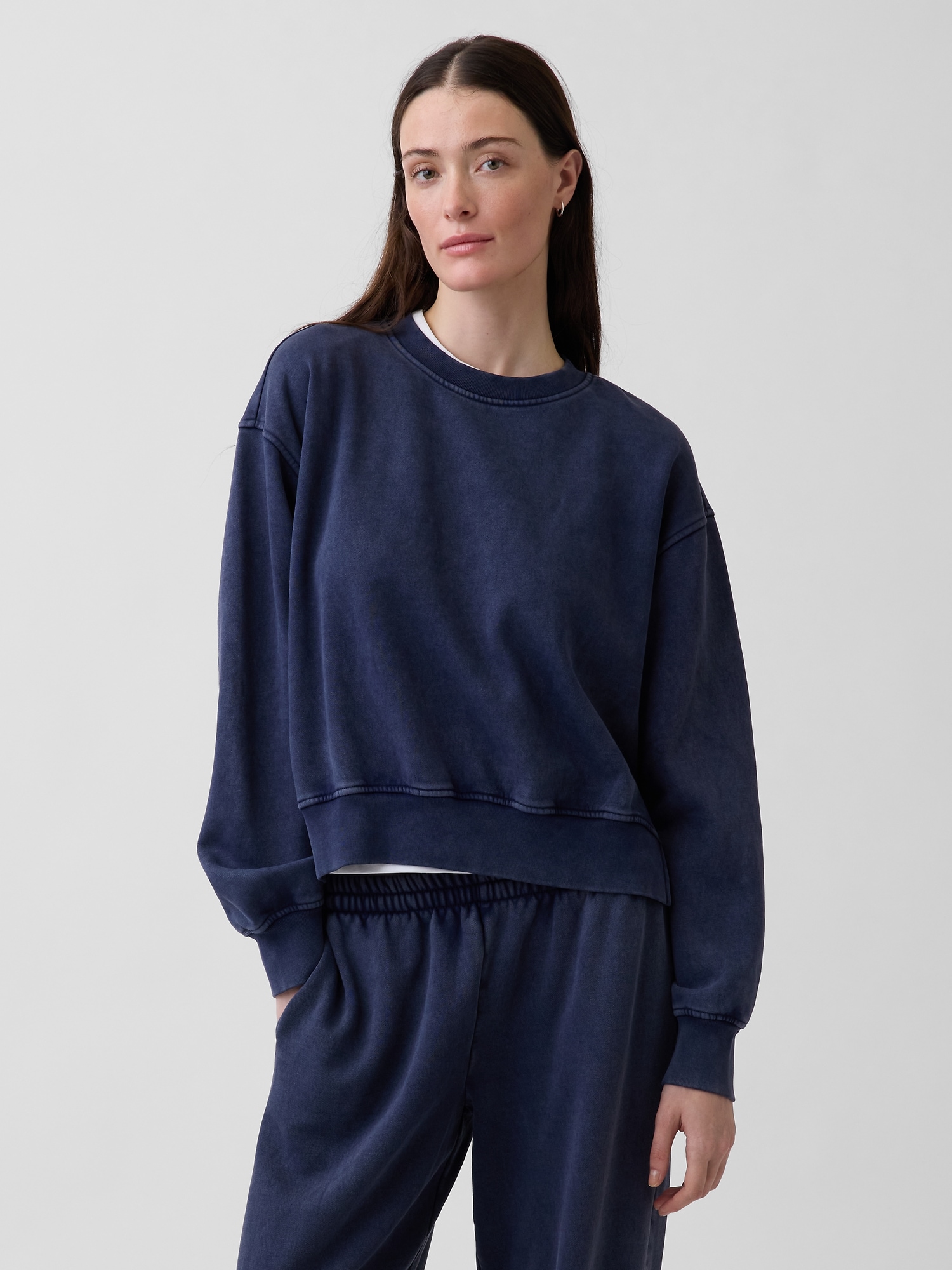 VintageSoft Oversized Split-Hem Sweatshirt