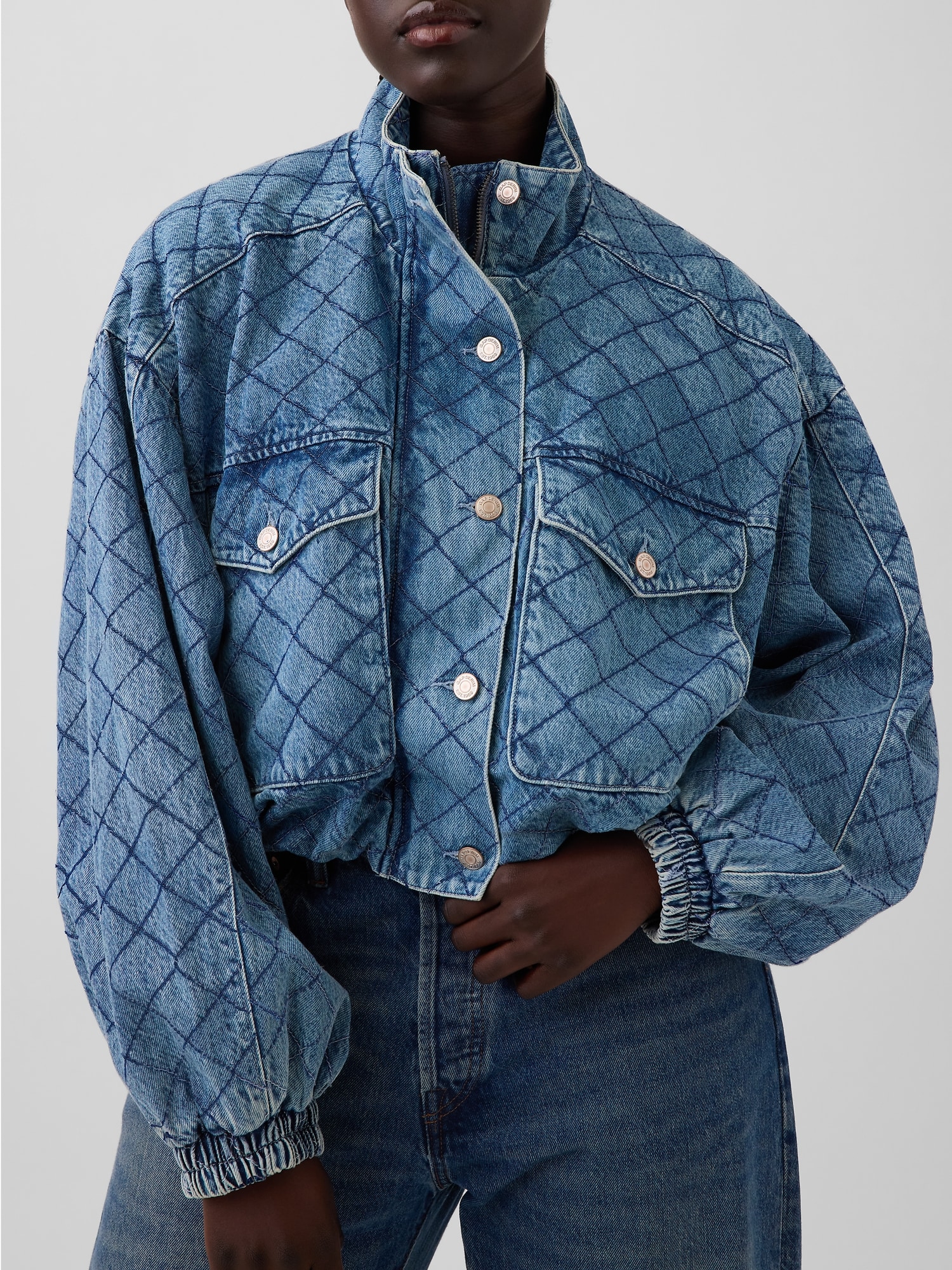 Gap &times; HFR ステッチ デニムボンバージャケット by LaTouch&eacute;-4