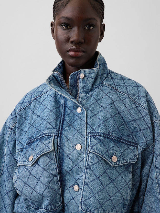 Gap &times; HFR ステッチ デニムボンバージャケット by LaTouch&eacute;-5