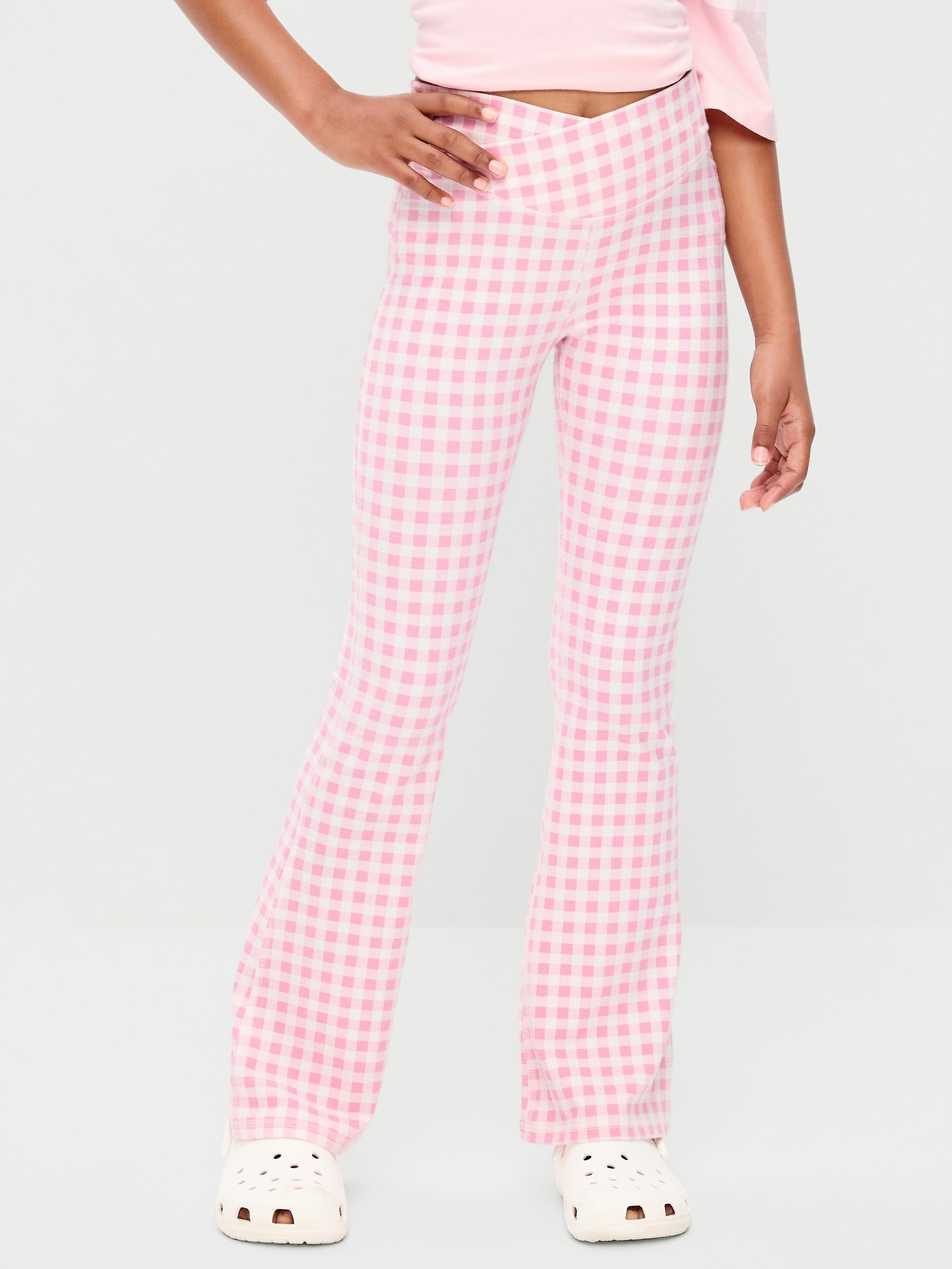 High-Waisted PowerChill Crossover Flared Leggings for Girls