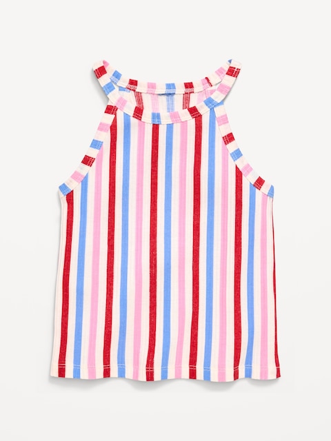 Fitted Ribbed Halter Tank Top for Toddler Girls