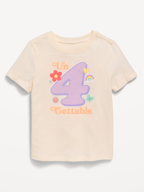 Short-Sleeve Birthday Graphic T-Shirt for Toddler Girls