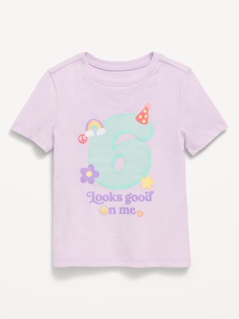 Short-Sleeve Birthday Graphic T-Shirt for Toddler Girls