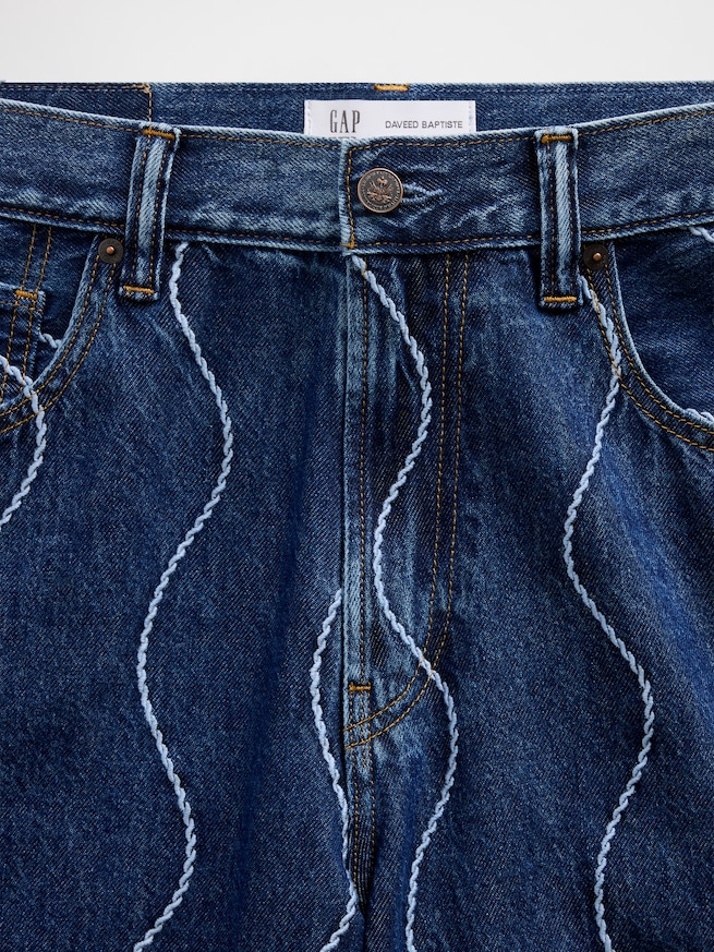 Gap &times; HFR 刺しゅう バギーデニム by Daveed Baptiste-7