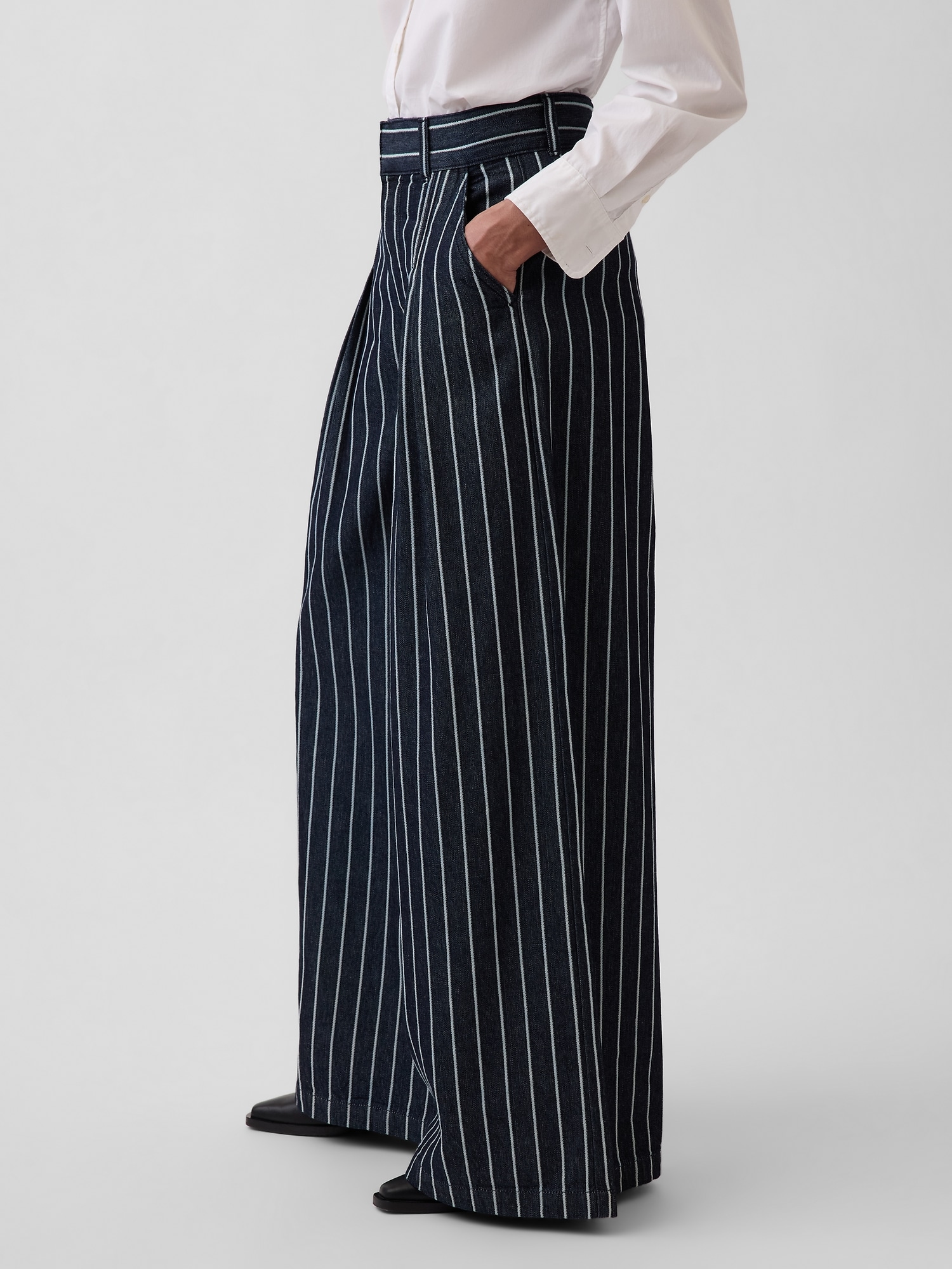 Gap &times; HFR スーパーハイライズ ストライプ デニムトラウザー by LaTouch&eacute;-4