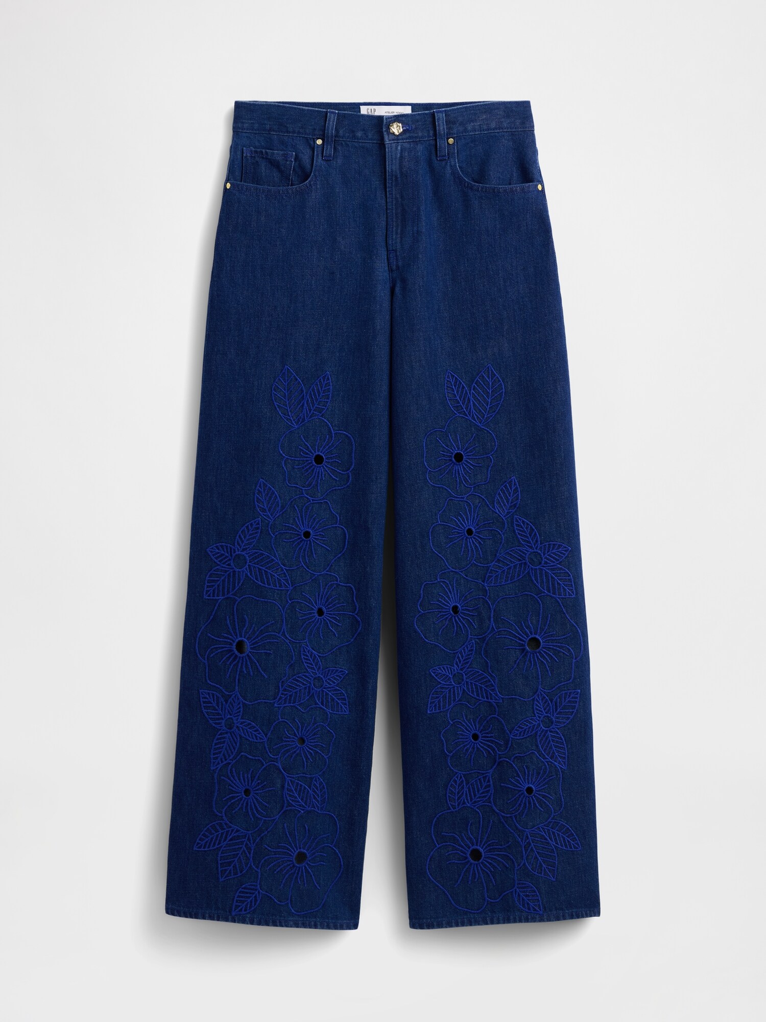 Gap &times; HFR ロースラング フローラル スーパーバギーデニム by Atelier Ndigo-7