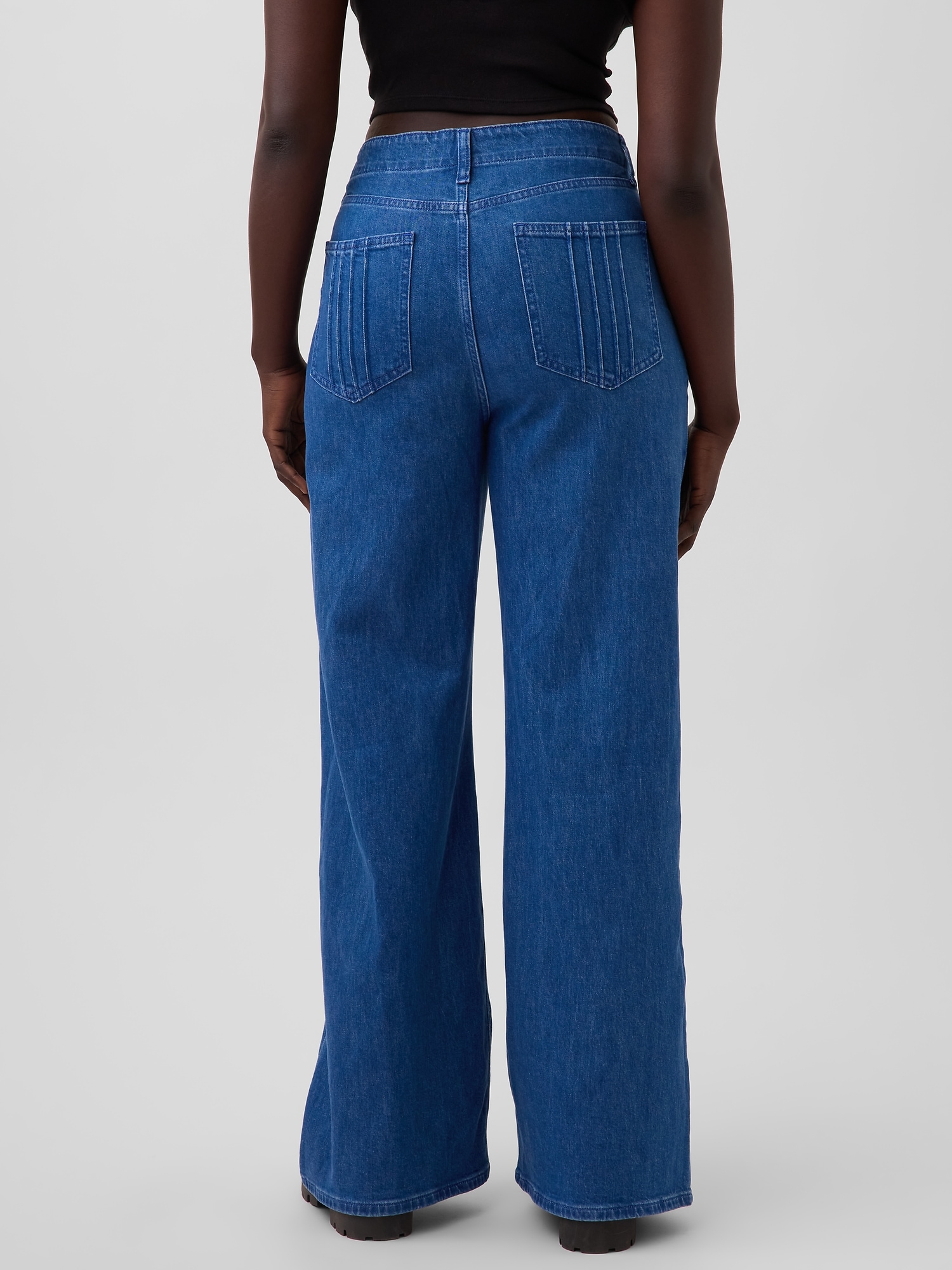 Gap &times; HFR ハイライズ ピンタック ストライド ワイドデニム by Atelier Ndigo-5