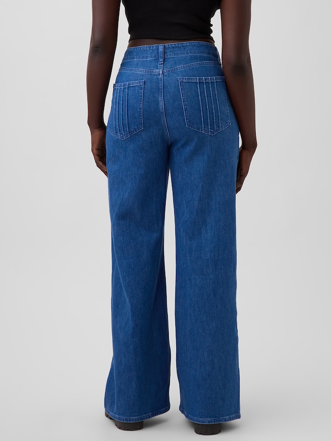 Gap &times; HFR ハイライズ ピンタック ストライド ワイドデニム by Atelier Ndigo-5