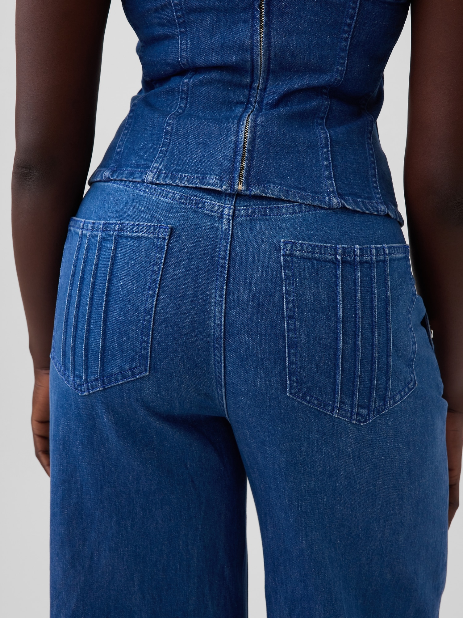 Gap &times; HFR ハイライズ ピンタック ストライド ワイドデニム by Atelier Ndigo-6