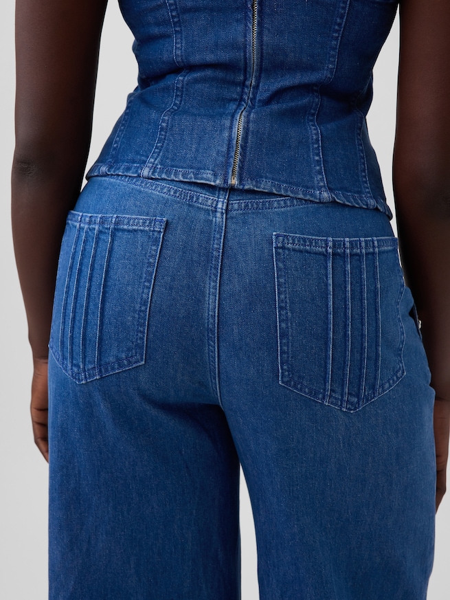 Gap &times; HFR ハイライズ ピンタック ストライド ワイドデニム by Atelier Ndigo-6