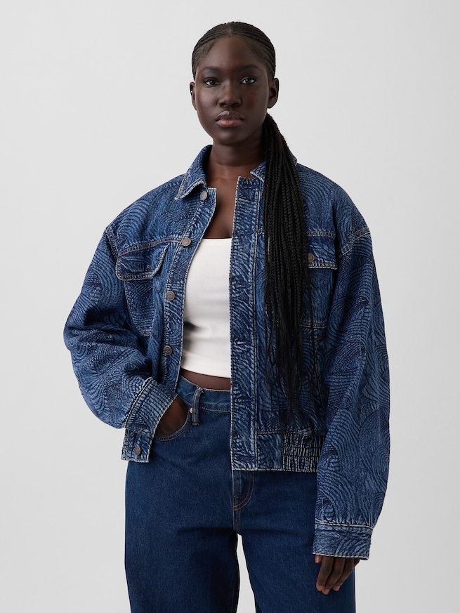 Gap &times; HFR 刺しゅう デニムボンバージャケット by Daveed Baptiste-4