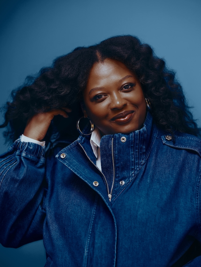 Gap &times; HFR デニム ピンタックジャケット by Atelier Ndigo-8