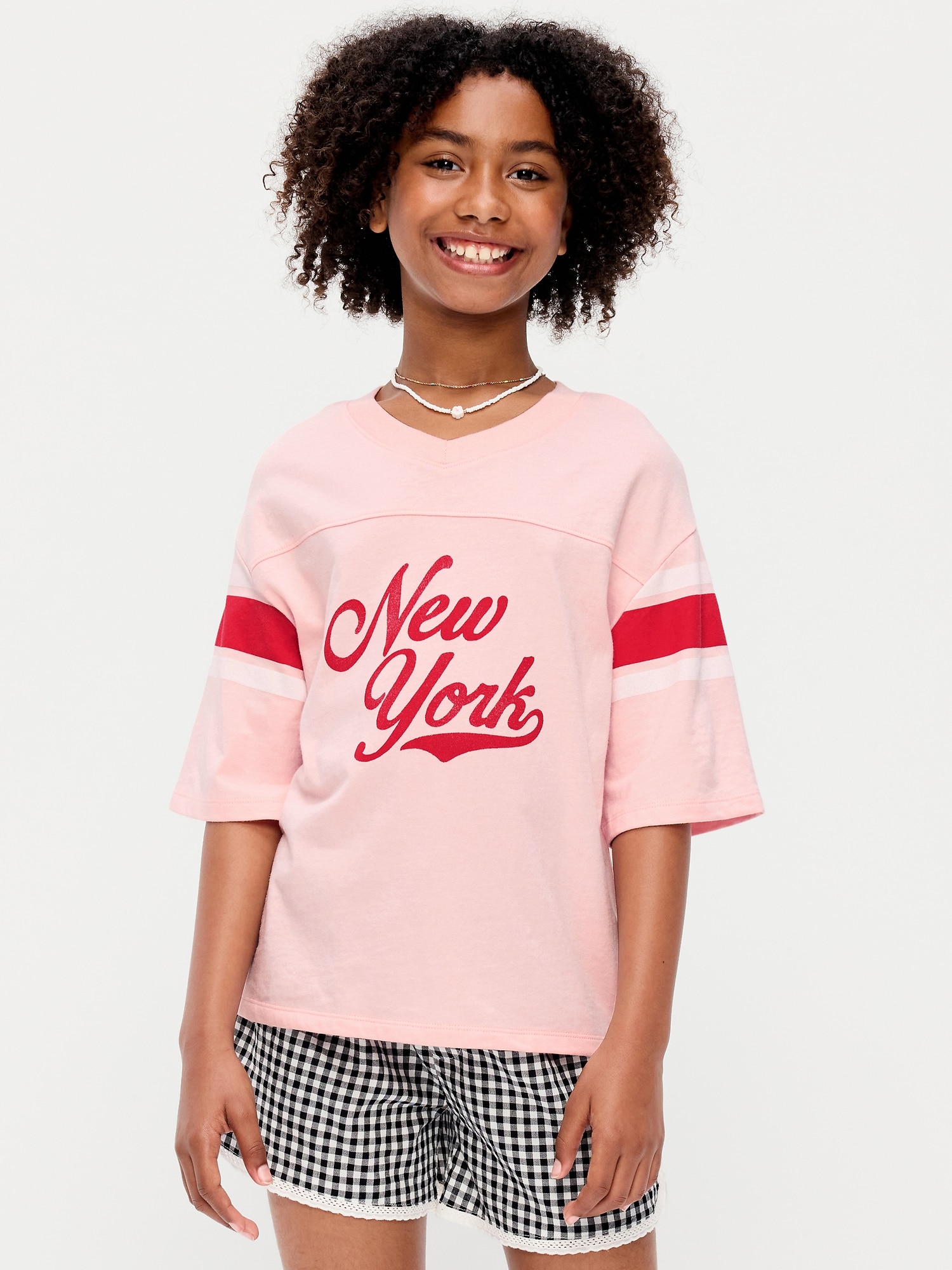 T-SHIRT SURDIMENSIONNÉ DE STYLE FOOTBALL POUR FILLE
