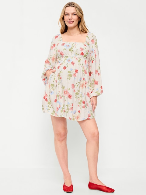 ROBE AJUSTÉE ET ÉVASÉE À MANCHES LONGUES DE MATERNITÉ