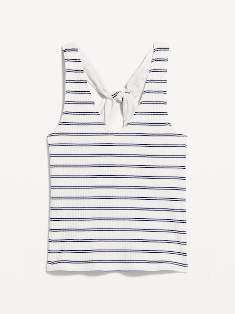 Sleeveless Ribbed Loop-Back Tank Top