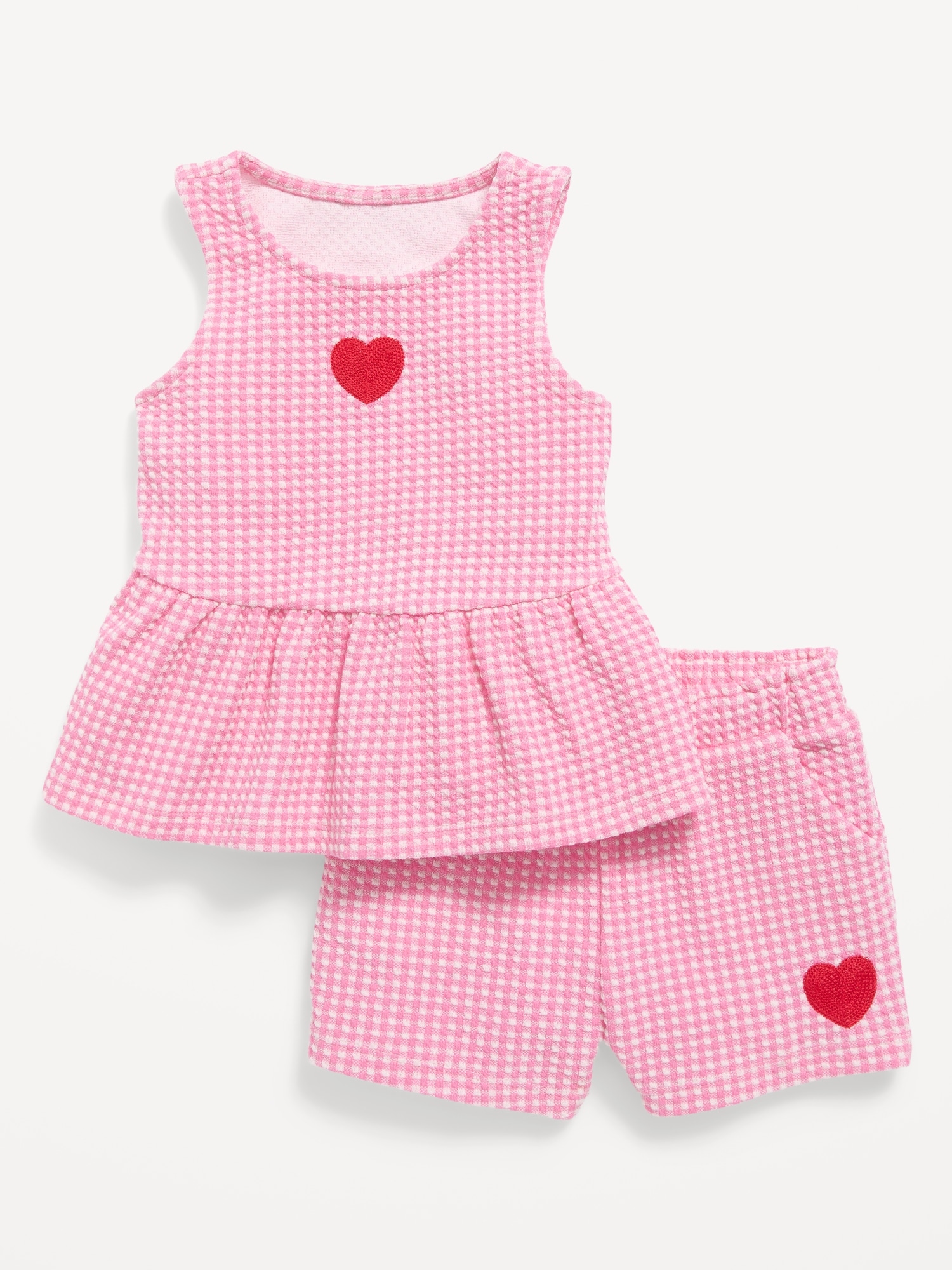 Sleeveless Peplum Top and Shorts Set for Toddler Girls