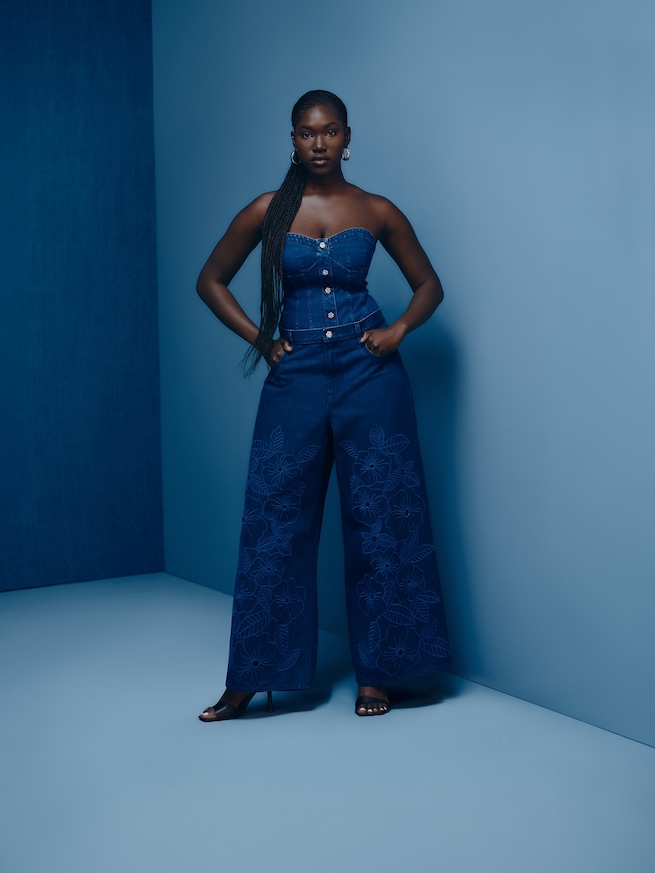 Gap &times; HFR ロースラング フローラル スーパーバギーデニム by Atelier Ndigo-8