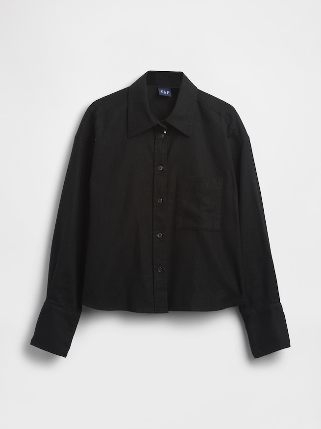 コットンリネン オーバーサイズシャツ-4