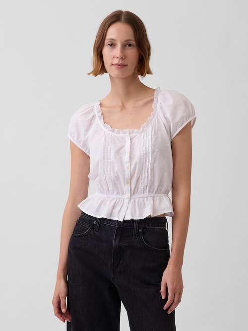 クロップド ピンタック トップス