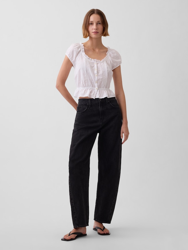 クロップド ピンタック トップス-1