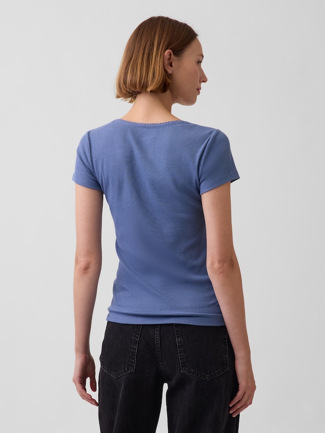 リブ GAPロゴ スクープネック トップス-2