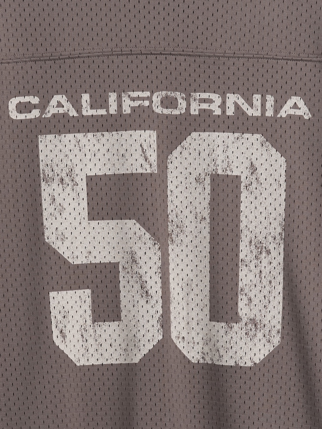 メッシュ オーバーサイズ グラフィック ジャージーTシャツ (キッズ)-4